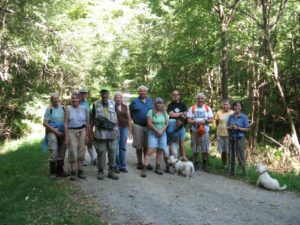 A group picture from the Springwater Trails hike on Aug 26, 2012 at Bully Hill State Forest.