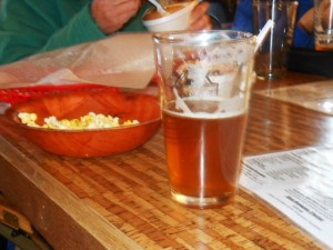 Beer and popcorn