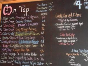 Cidery flavor board - some flavors may change