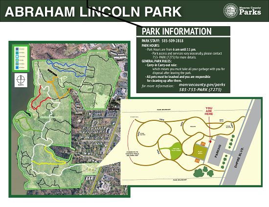 Map of trails in Abraham Lincoln Park